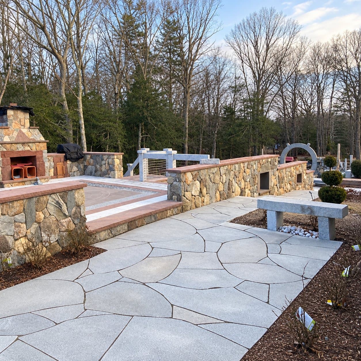 Portrait view of the hand-built stone estate